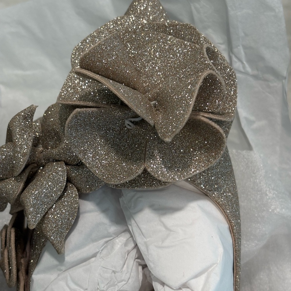 Sophia Webster New Jumbo Lilico Flat Sandals Size 39.5 Champagne Glitter color - Picture 8 of 8